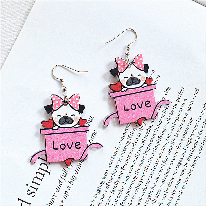 Wholesale Round Hollow Spray Painted Acrylic Earrings